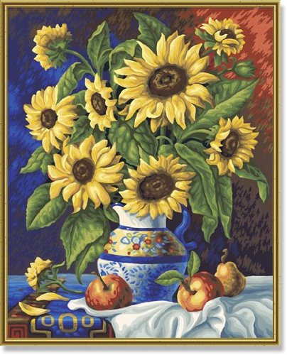 Schipper 9130 308 - Malen nach Zahlen, Stilleben Sonnenblumen, 50x40 cm