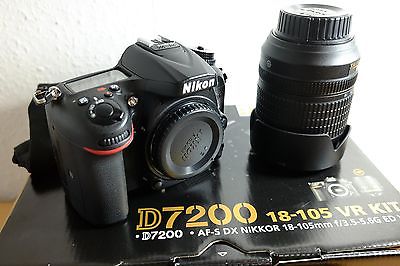 Nikon D D7200 24.2 MP SLR-Digitalkamera - Schwarz (Kit m/ AF-S DX 18-105mm...