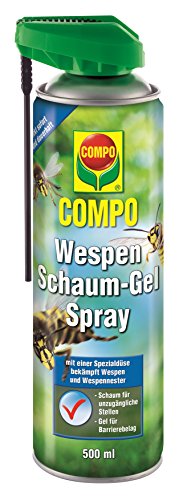 COMPO Wespen Schaum-Gel Spray, Kontaktherbizid-Spray gegen Wespen und Wespennester der Deutschen und Gemeinen Wespe, 500 ml