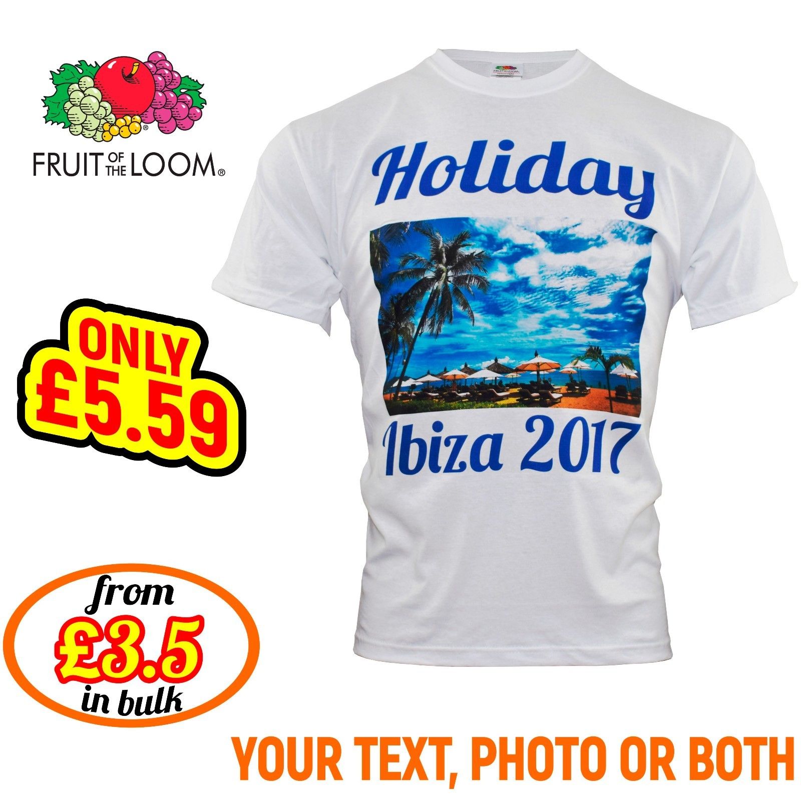 Personalised T-shirt Custom Photo Your Image Printed Stag Hen Party Promotional