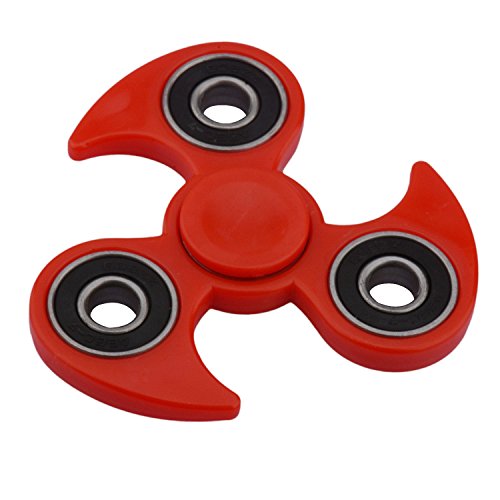 Hand Spinner KZKR Tri-Spinner Wirbelwind Dreieck Spinner Fidget Spielzeug für Anti Stress Erwachsene und Kinder Rot Y213-R