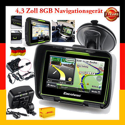 4.3 Zoll GPS Navigationsgerät Motorrad Car LKW Bluetooth FM Navi Navigation 8GB