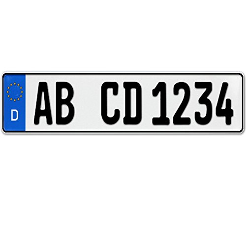 1 x KFZ Kennzeichen Nummernschild für PKW Anhänger Fahrradträger mit individueller Prägung nach Ihren Vorgaben + KFZ Schein Schutzhülle