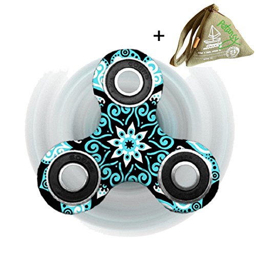 Petansy Mandala Blume Fidget Hand Spinner Spielzeug Release Stress Angst Tri-Spinner Metall Rolling Toy für Kill Time