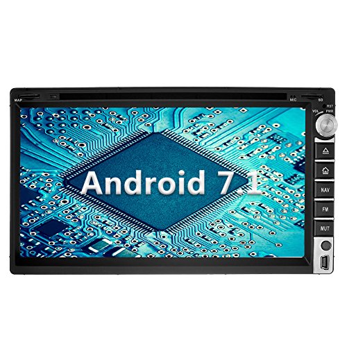 YINUO 6.95'' Zoll Android 7.1.1 Nougat 2GB RAM Quad Core 2 DIN universal Autoradio Moniceiver GPS Navigation mit Bluetooth DVD-Spieler IPOD und USB SD Funktion Unterstützt DAB+ Bluetooth OBD2 Wlan (Autoradio)