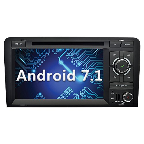 YINUO 7 Zoll 2 Din Android 7.1.1 Nougat 2GB RAM Quad Core Autoradio Moniceiver DVD GPS Navigation 1080P OEM Stecker Canbus Rote Tastenbeleuchtung für Audi A3 2003-2013 Unterstützt DAB+ Bluetooth OBD2 Wlan (Autoradio)