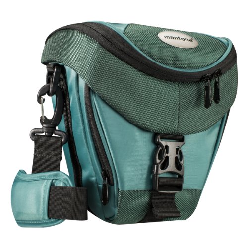 Mantona Colt Kameratasche dunkelgrün (Universaltasche inkl. Schnellzugriff, Staubschutz, Tragegurt und Zubehörfach, geeignet für DSLR- und Systemkameras)