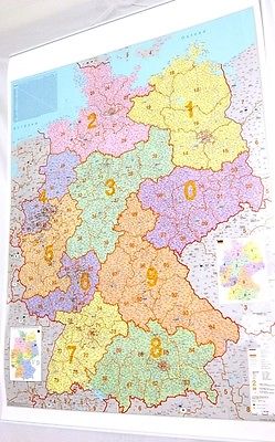 PLZ Deutschlandkarte mit Metallleiste Postleitzahlen große Landkarte Deutschland