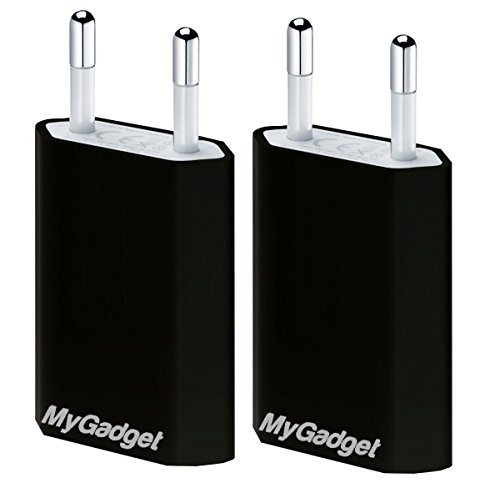 MyGadget 2x iPhone Netzteile - USB Adapter (5V / 1A) - Ladestecker Ladeadapter Ladegerät für Apple iPhone 7, 6s, 6 Plus, 5, 5c, 5s, iPod 7, 5G usw. (Weiss)