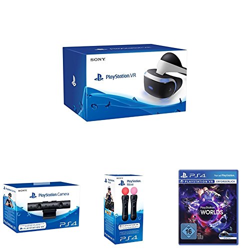 PlayStation VR + PlayStation Kamera (2016) + PlayStation Move Motion-Controller - Twin Pack + PlayStation VR Worlds