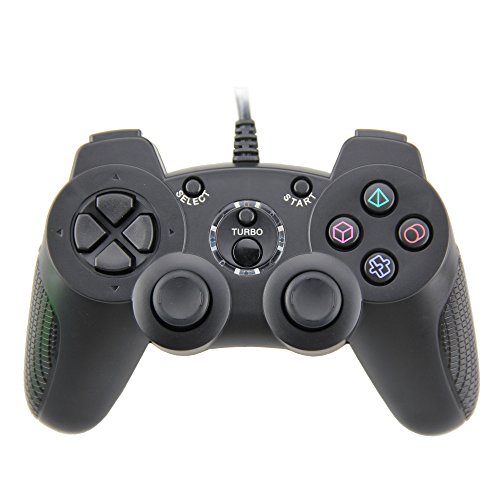 Wired Controller Doppel-Vibration Gamepad für Playstation 2 PS2 (Support Turbo)