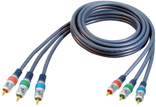All4u BBV 12 Cinch-Kabel (3x Cinchstecker - 3x Cinchstecker, verchromter Vollmetallstecker) 1,5 m für RGB-Anwendung blau