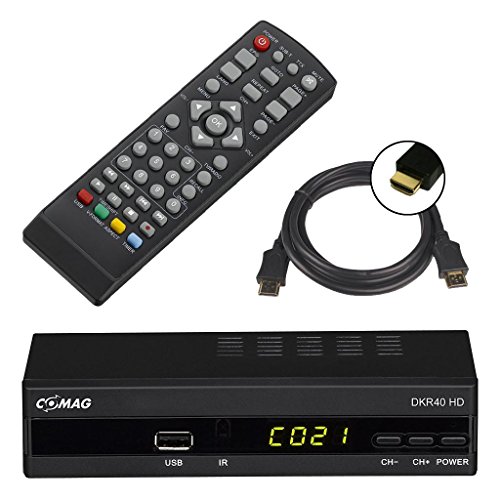 Comag DKR 40 Full HD DVB-C Kabelreceiver + HDMI Kabel (HDMI/SCART/USB), PVR Ready, Mediaplayer schwarz