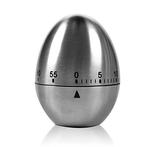Zeitmesser Küche Kasos Kurzzeitmesser magnetisch “Ei” Küchentimer Eiförmige lustige Eieruhr Edelstahl rostfrei Kurzzeitwecker küche mit Stoppuhr Handwäsche