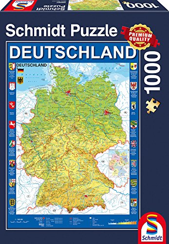 Schmidt Spiele Puzzle 58287 - Deutschlandkarte Puzzle, 1000 Teile