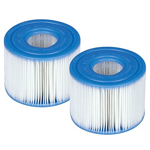 Intex Filterkartusche für PureSpa Whirlpools, Typ S1 (Doppelpack), Ø 4,3 cm (innen) Ø 10,8cm (außen), 7,5 cm (Höhe)