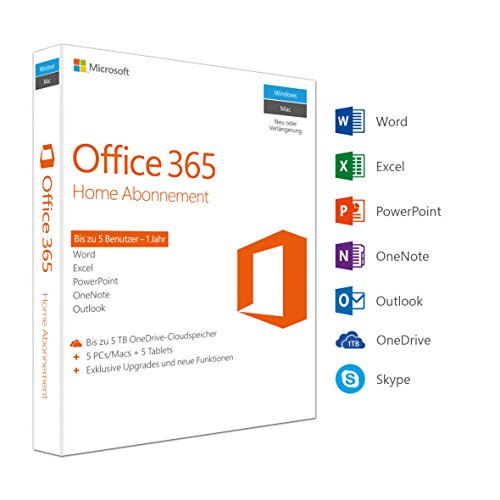 Microsoft Office 365 Home 5PCs/MACs - 1 Jahresabonnement - multilingual (Product Key Card ohne Datenträger)