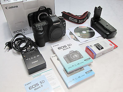 Canon EOS 5D Mark II 21.1MP Digitalkamera-Body Akkugriff,Glasprotektor,Focuslens