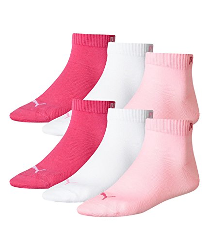 PUMA Unisex Invisible Quarter Quarters Sportsocken Kurz Socken 6 Paar 251015, Sockengröße:39-42;Artikel:-422 pink lady
