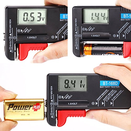 Hapurs Batterie Tester Mehrere Tester Digital Universal Volt Checker für AA AAA C D 9 V 1.5 V Knopfzelle bt-168d Batterien, HPDLL10