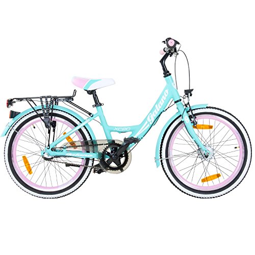 20 Zoll Kinderfahrrad Galano Blossom Mädchenrad Jugendrad Cityrad, Farbe:Grün