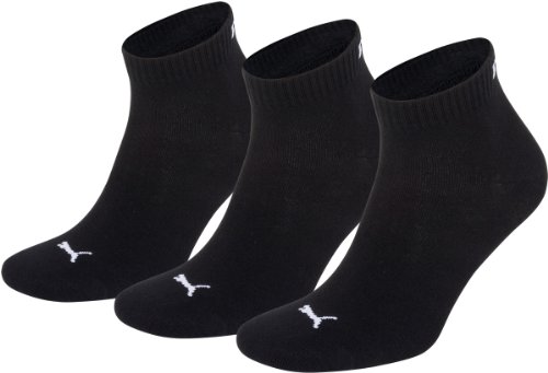 PUMA Unisex Invisible Quarter Quarters Sportsocken Kurz Socken 6 Paar 251015, Sockengröße:39-42;Artikel:-200 black