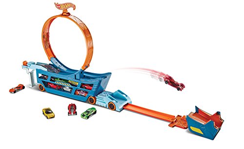 Mattel Hot Wheels DWN56 - Stunt N Go Transporter und Trackset