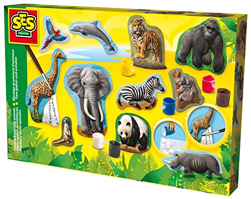 SES creative 01132 - Relief gießen Safari Tiere, gelb