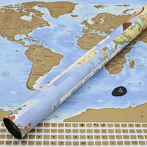 Perfect Travel Map - wunderschöne XXL Rubbel-Weltkarte, das perfekte Geschenk für jeden Weltenbummler, Globetrotter, Urlauber, Backpacker oder Sprachschüler (Poster: 83,6 x 60,5cm)