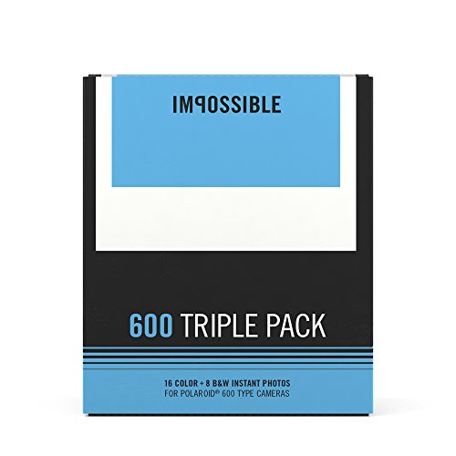 Impossible 4596 Type 600 Triple Pack (2x Color und 1x B&W Film) für Polaroid Kamera weiß