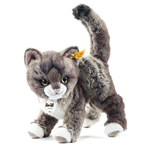 Steiff 099335 - Kitty Katze stehend, 25 cm, grau/beige