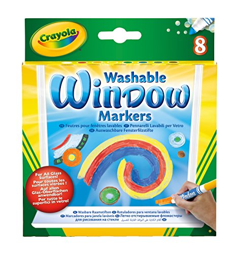 Crayola 58-8165 - 8 auswaschbare Fensterfilzstifte, kombinierbar mit Marker Airbrush