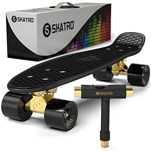 Skatro - Mini-Cruiser-Skateboard. 22 Zoll Kunststoff-Board im Retro-Stil, komplett mit