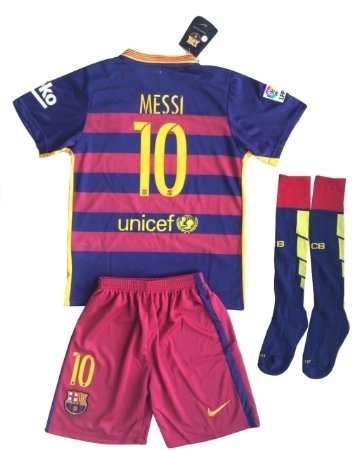 Barcelona Messi # 10 Fußball Trikot Set (Trikot + Hose + Socken) Kinder/Jugendliche 11–13 Jahren