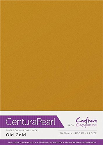 Crafter's Companion 10 Blatt Fotokarton aus der Reihe Centura Pearl, Goldfarben