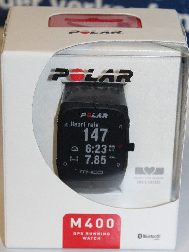 POLAR M400 Uhr 90051341 + Herzfrequenzgurt, Smart Watch, 130-230 mm, Schwarz Neu