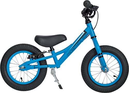 PROMETHEUS Kinderlaufrad 12 Zoll Junge in Blau Schwarz | Sicherheits - Laufrad mit V-Brake Bremse | ab 2,5 Jahren | 12