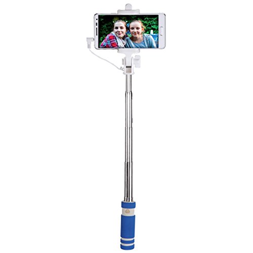 S+MART SEL4BL selfieMAKER SMART Einbein-Stative mit micro Kabelauslöser blau