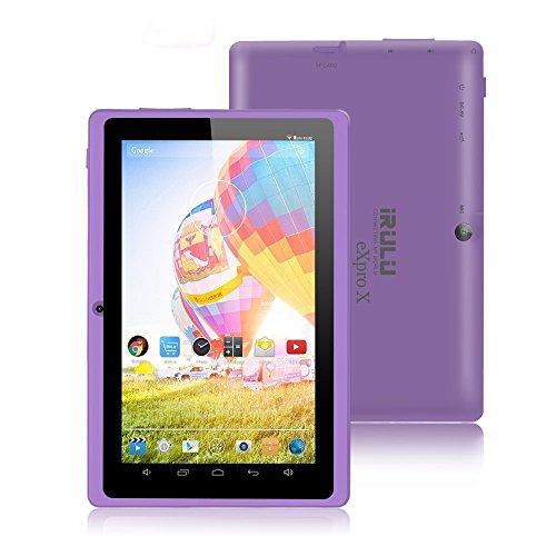 iRULU eXpro X1 7 Zoll Google Android Tablet PC,1024x600 Auflösung,8GB Nand Flash,WiFi,Spiele,Dual Kameras (8GB, Violett)