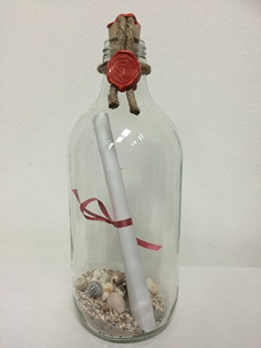 Flaschenpost Einladung individuell in Glasflasche 500 ml / 20 cm