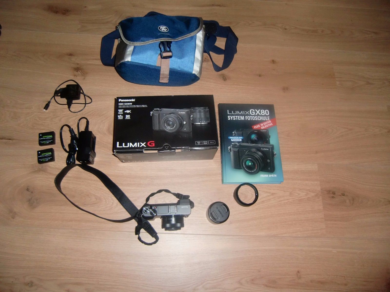 Panasonic Lumix DMC-GX80 Kit H-FS 12-32 35-100 , 20 Mon Garantie, Zubehörpaket