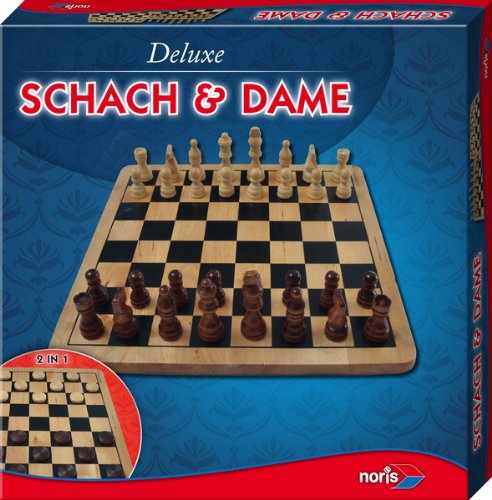 Noris Spiele 606104577 - Deluxe Schach + Dame aus Holz