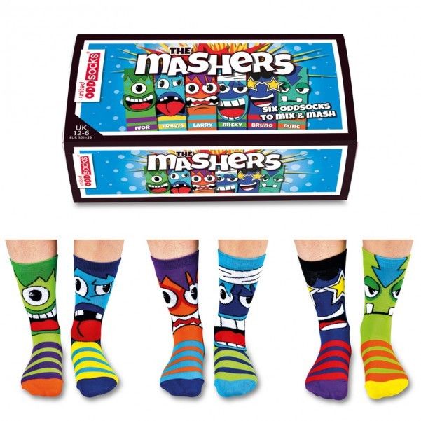 Verrückte Socken Oddsocks Mashers für Jungen Strümpfe The Mashers im 6er Set