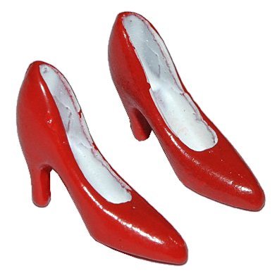 Miniatur 1 Paar rote High Hells / Stöckel Schuhe / Pumps - für Puppenstube Maßstab 1:12 - für Damen Puppenhaus Mini Klein