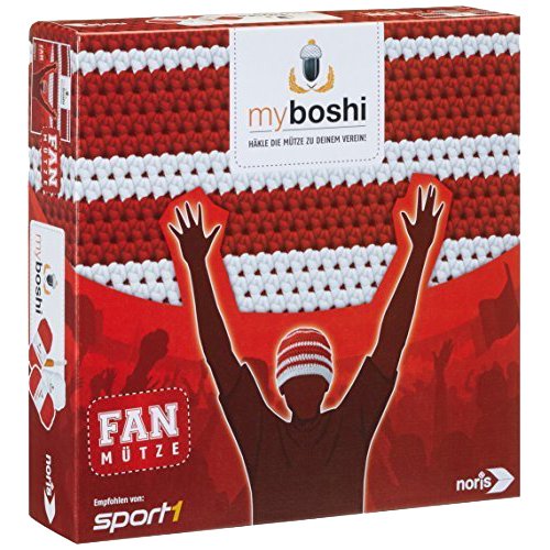 Noris Spiele 606311346 - My Boshi, Fan Mütze in den Vereinsfarben  rot-weiß