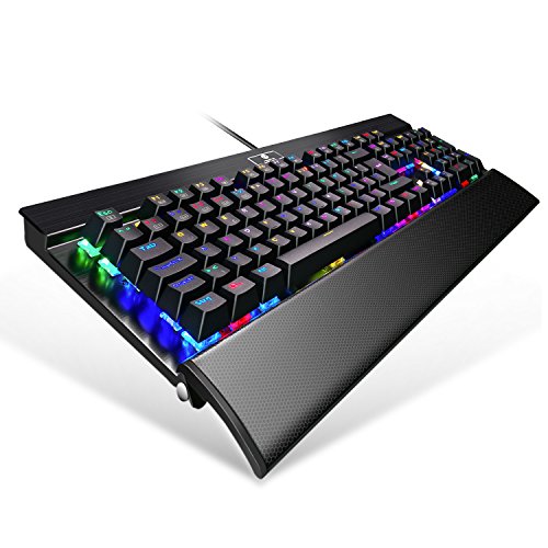 KingTop Mechanisches Gaming Keyboard QWERTZ Tastatur RGB LED Windows MAC Linux Schwarz
