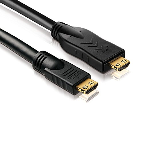 PureInstall PI2000-250 Aktives High Speed HDMI Kabel mit Ethernet und Signalverstärker (HDMI-A Stecker auf HDMI-A Stecker), zertifiziert, 25m, schwarz