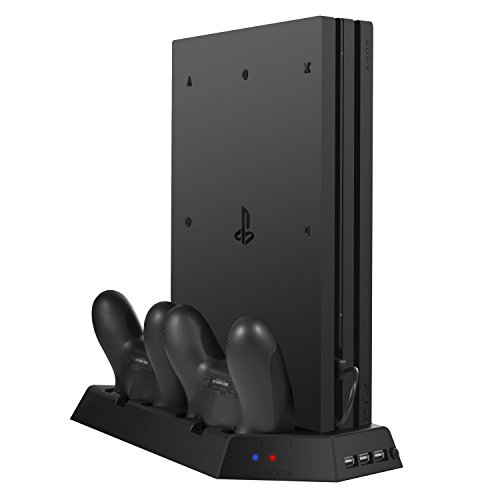 Keten PS4 Pro Vertical Stand mit Lüfter-Controller-Ladestation 3 Port USB Hub Playstation 4 Kühl PS4 Zubehör Ständer