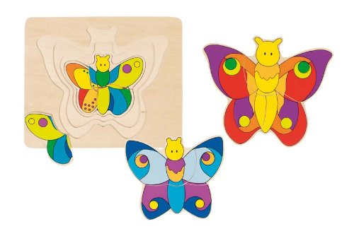 Goki 57899 - Schichtenpuzzle - Schmetterling