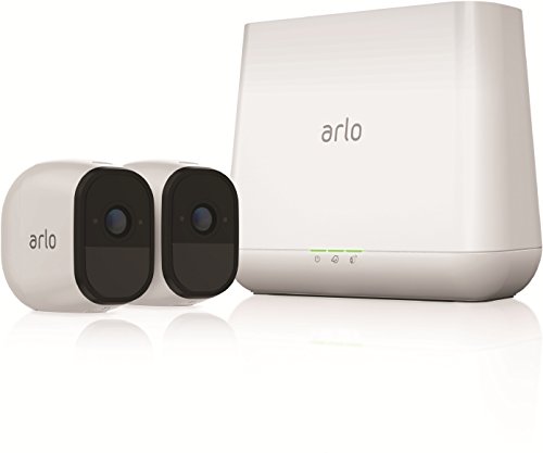 Netgear Arlo Pro VMS4230-100EUS wiederaufladbare Smart Home 2 HD-Überwachungs Kamera-Sicherheitssystem (100% kabellos, 720P HD, 130 Grad Blickwinkel, Nachtsicht, Basisstation mit 100 dB Sirene) weiß